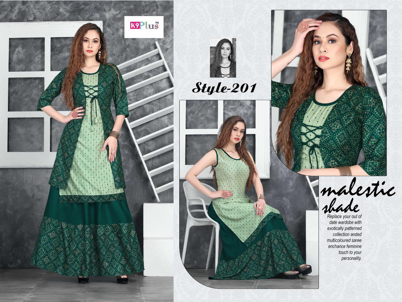 K9 Hello Jacket Fancy Festive Wear Rayon Designer Fancy Kurti With Skirt Collection